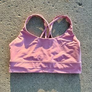 Lululemon Longline Sports Bra Pink Strappy 12 EUC